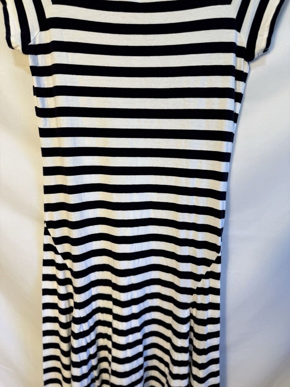 Polo Ralph Lauren T-Shirt Maxi Dress M Navy Stripe Nautical Preppy PIma Cotton - Picture 6 of 7